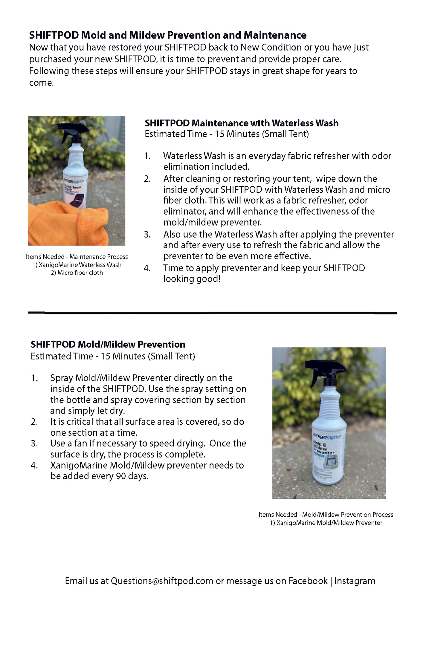 SHIFTPOD Mildew Prevention & Cleaning Kit